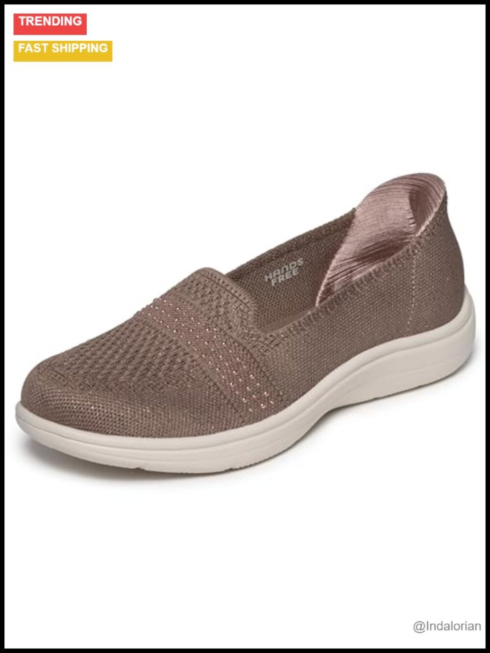 Hands Free Slip-Ins Radiant Studded Knit Skimmer Loafers Cushioned Comfort